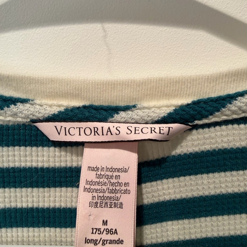 Victoria's Secret Teal and Cream Striped onesie size M - Picture 3 of 4